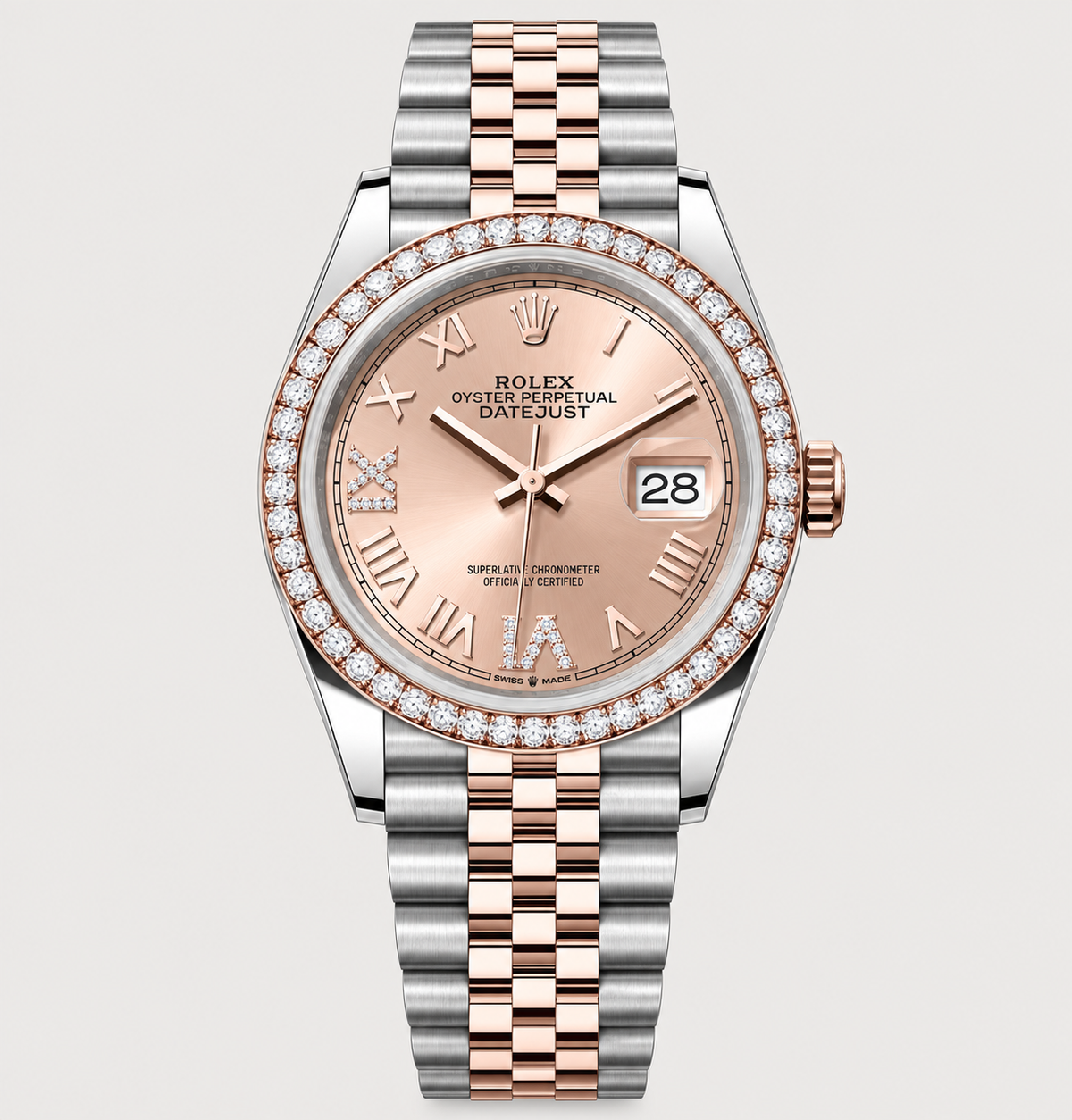 Rolex Datejust – Everose Rolesor with Diamond-Set Bezel