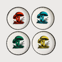 Juego de cuatro platos de canapé Botanist