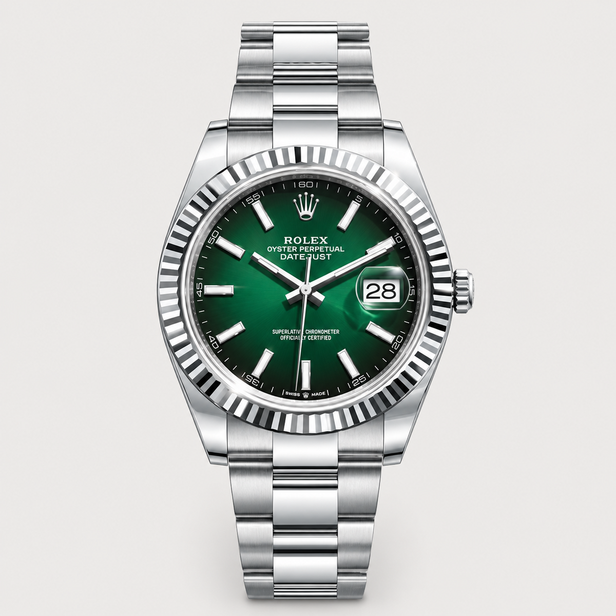 Rolex Datejust – Green Dial with Fluted Bezel